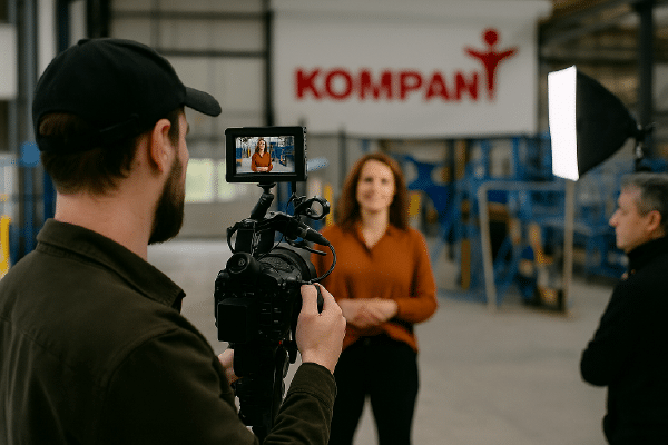 Optagelse af brandingfilm og profilfilm i en virksomhed