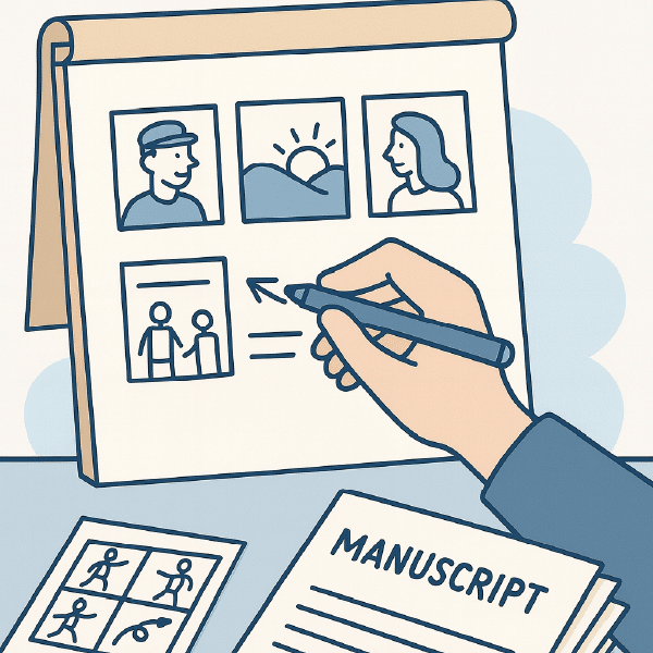 Udarbejdelse af manuskript og storyboard til animeret film