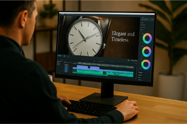Redigering af produktfilm hos SIGNAfilm