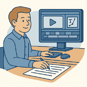 Redigering af filmmaterialet i en videoproduktion