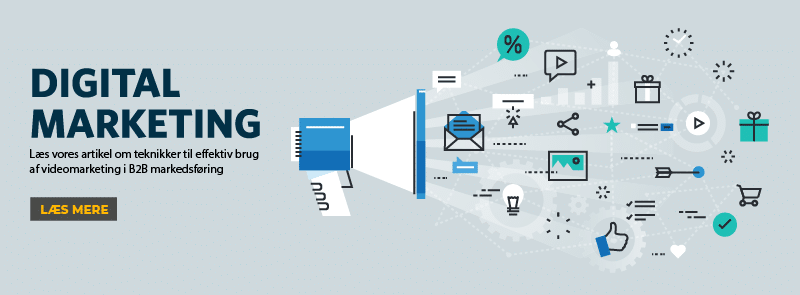 Digital marketing - henvisning til artikel om teknikker til effektiv brug af videomarketing i B2B markedsføring