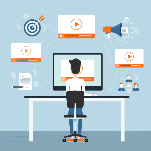 Illustration til online video marketing