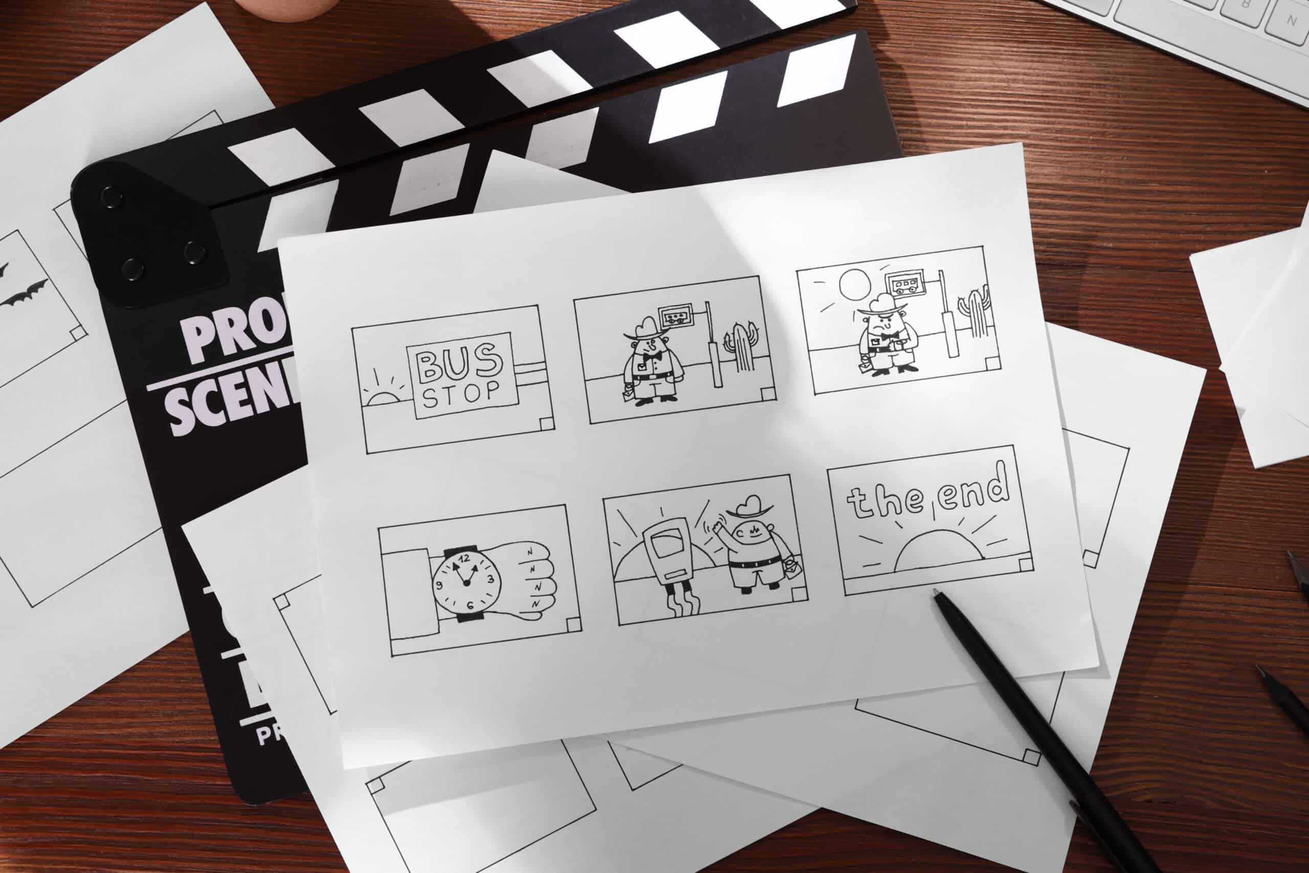 Storyboard til animationsfilm i b2b